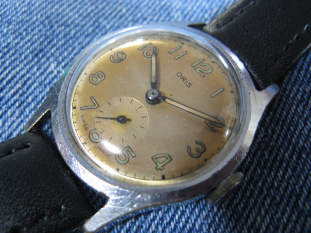1950年代 ORIS ミリタリー 32.5mm アンティーク手巻腕時計 稼働品 注油済み_画像1