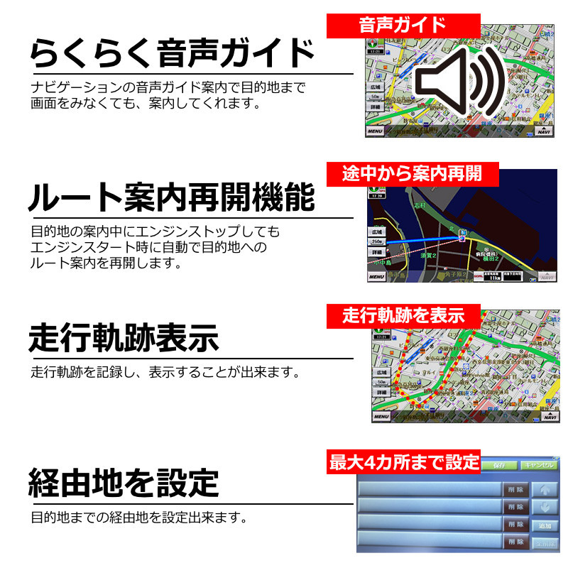 3年間 地図更新無料 2023年 地図データ 長く使える ポータブルナビ ポータブル カーナビ ワンセグ搭載 TV テレビ 7インチ オービス 動画_画像9