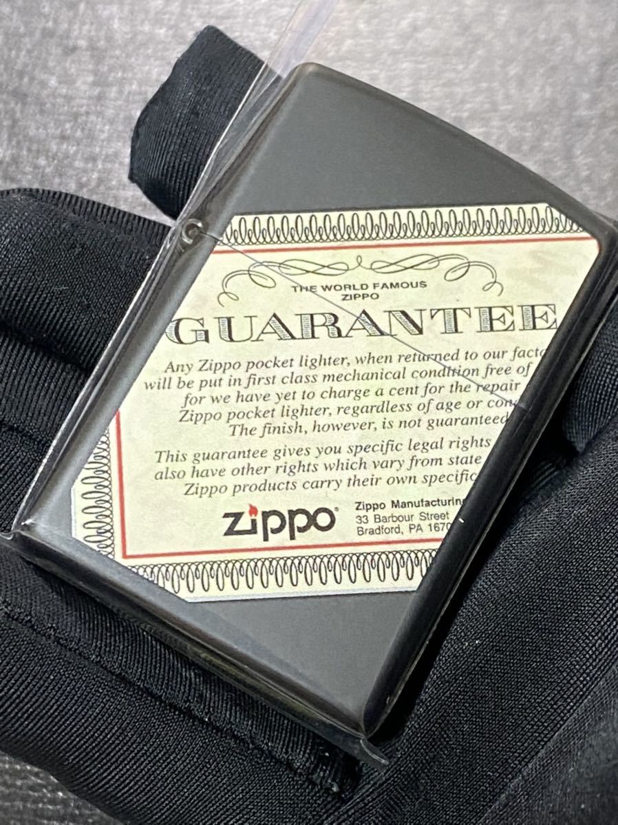 zippo GUARANTEE BLACK 前面加工 希少モデル 2015年製 ギャランティー ブラック シルバーインナー 2015年製 ケース 保証書付き