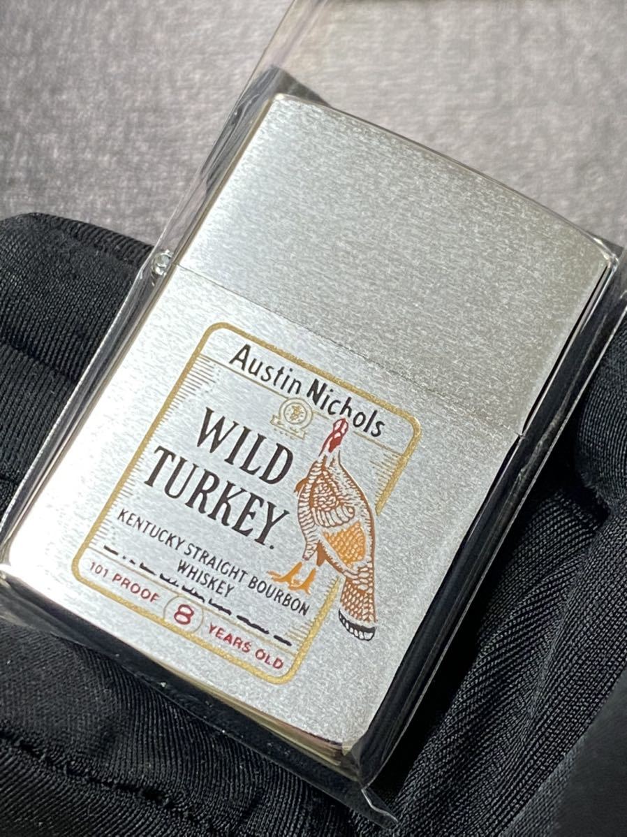 zippo ワイルドターキー 筆記体 シルバー 希少モデル ヴィンテージ 1987年製 ② WILD TURKEY シルバーインナー 1987年製 ケース 保証書付_画像2