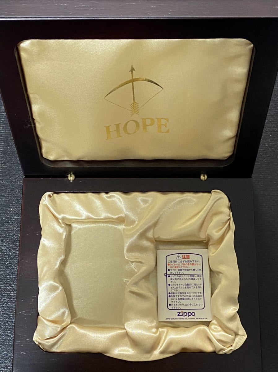 zippo HOPE GOLD 1941 レプリカ ブラスアロー 限定品 希少モデル 底面刻印 A zippo HP ショート ホープ ゴールド 専用木箱 当選通知書付き_画像8