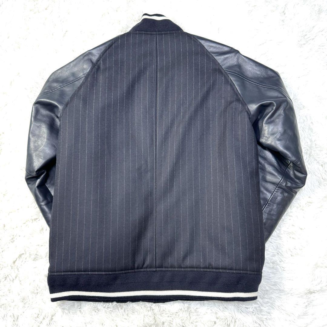 未使用品 STUSSY Fragment スタジャン XL メンズ Varsity Jacket Navy