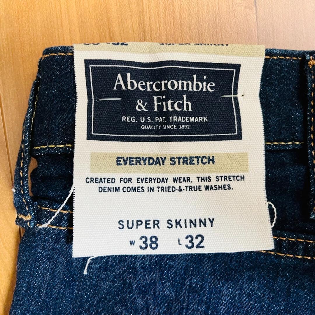 新品未使用 送料無料 タグ付 Abercrombie&Fitch アバクロ スーパースキニー デニム ジーンズ w38 × 32_画像4