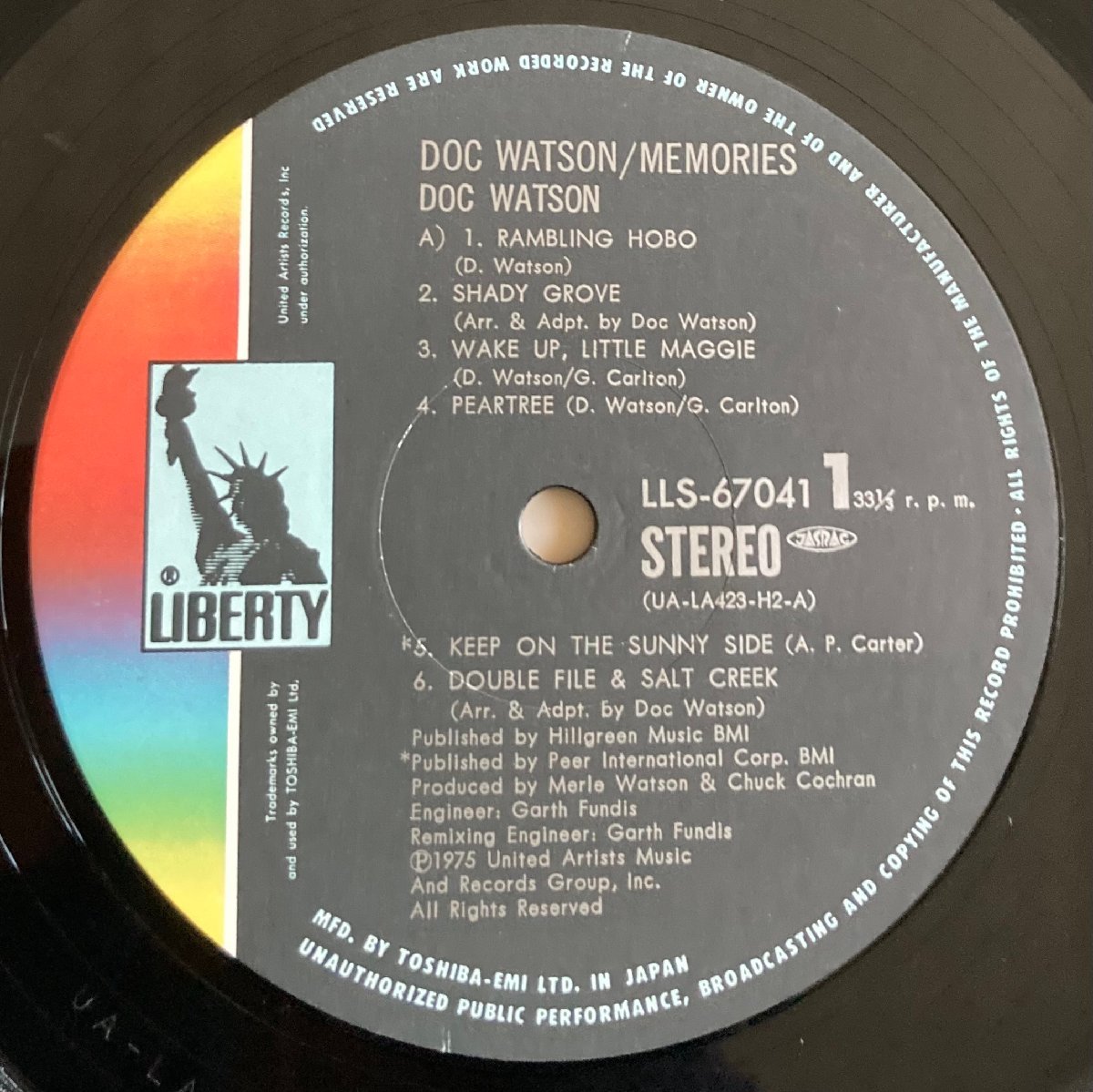 LPA22497 ドック・ワトソン DOC WATSON / メモリーズ 国内盤LP 2枚組 盤良好_画像6