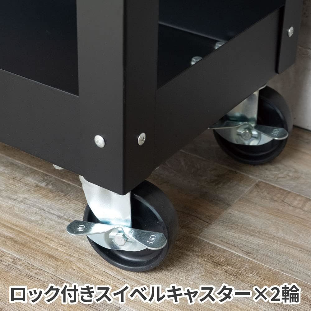  AP ツールワゴン 2段 スライドトップ | カート ツールキャビネット 作業場 収納箱 工具入れ 工具収納 工具箱 整理 道具入れ 作業台 _画像6