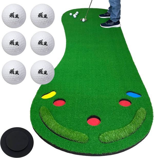格安 GolfStyle BIG パターマット 3M パター 練習 マット 屋内 屋外 ゴルフ 静音 反復練習 300×95cm_画像9