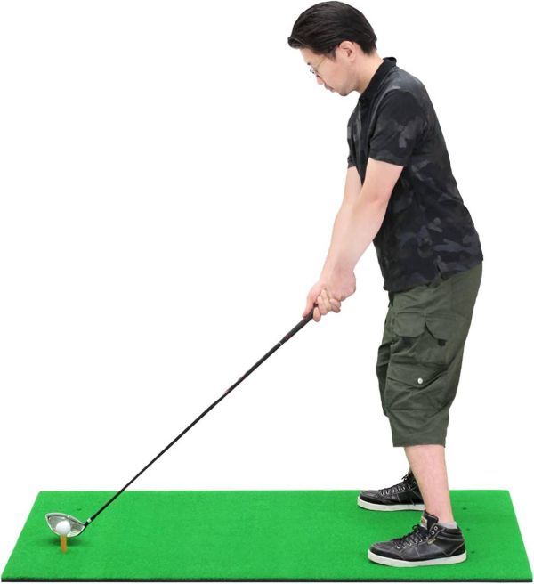 格安 GolfStyle ゴルフマット 100×150cm 練習 素振り 大型 アプローチ ドライバー アイアン スイング マット SBR_画像1