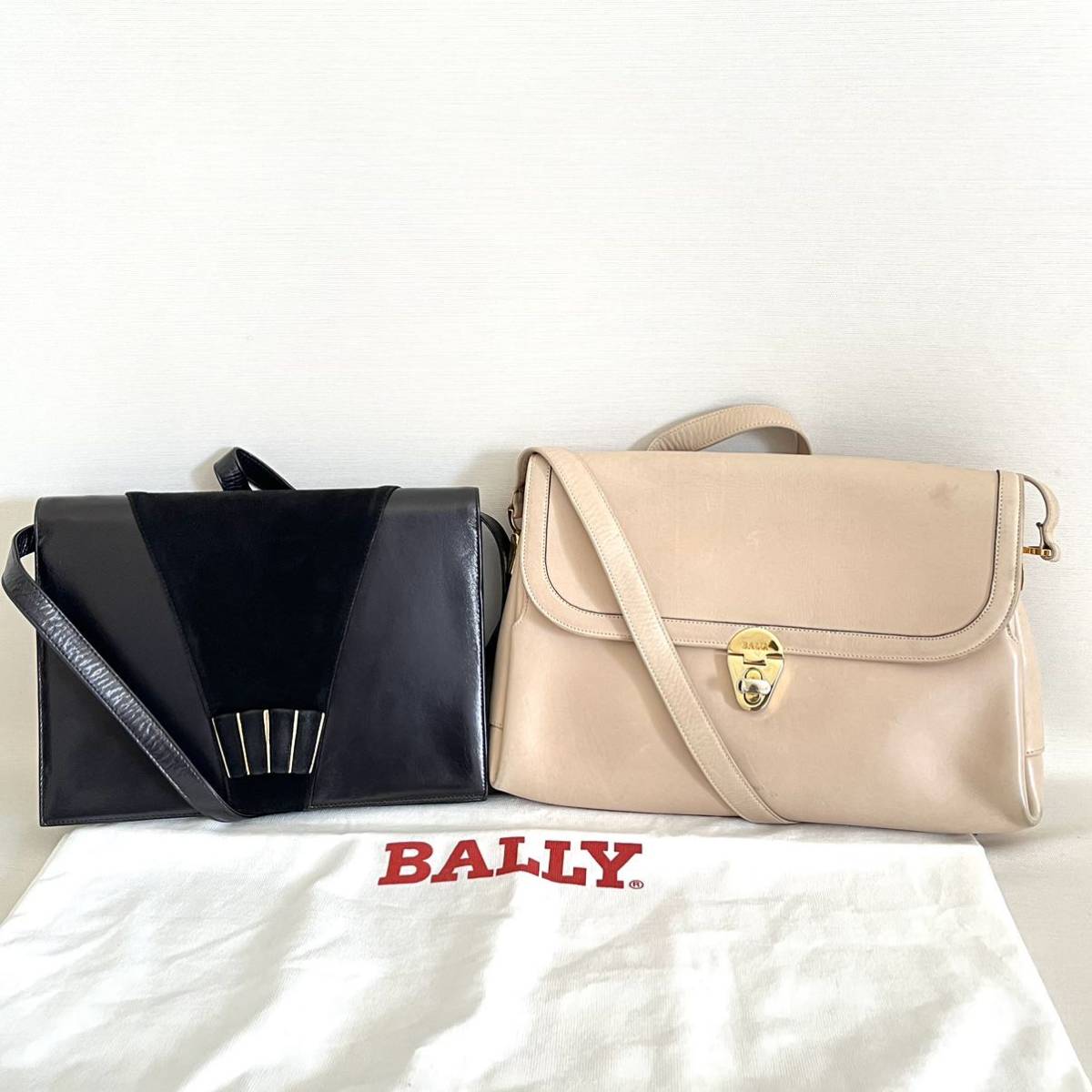 1円〜 BALLY バリー 2点まとめ ヴィンテージ ショルダーバッグ クラッチバッグ 2way レザー スエード _画像1