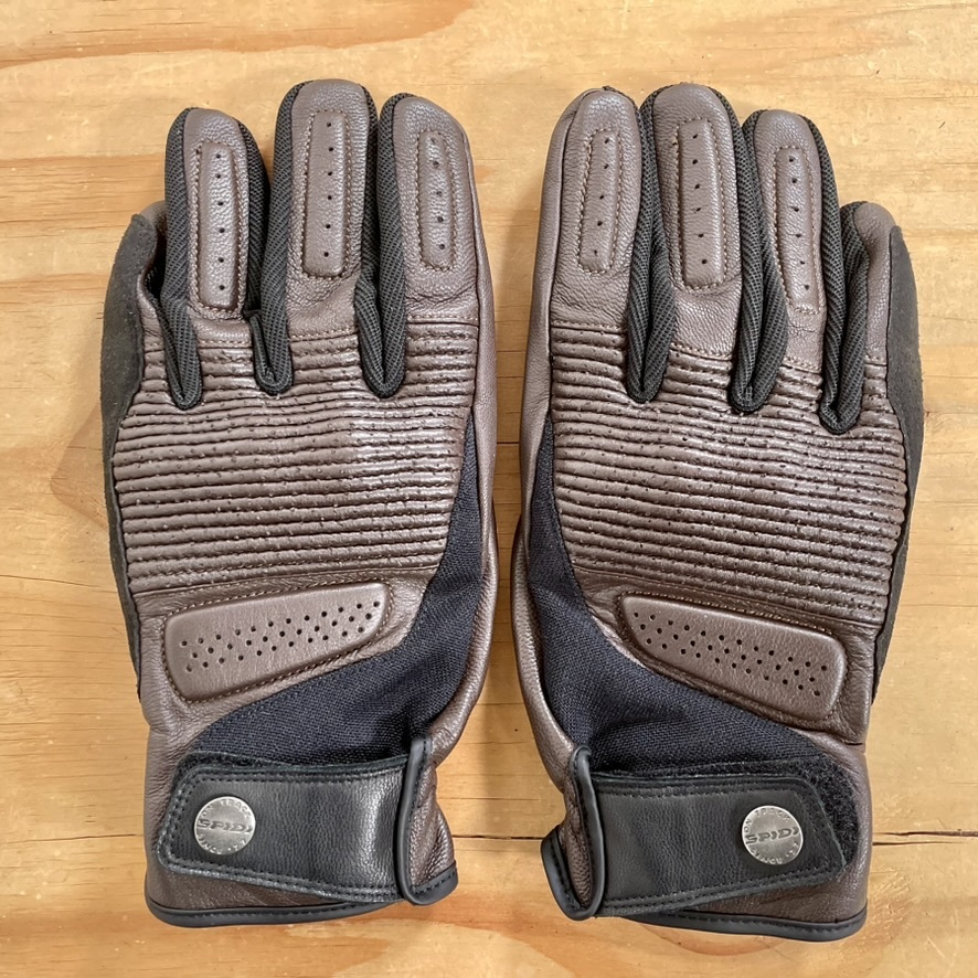 超美品★SPIDI CLUBBER GLOVE スピーディー 3シーズン 山羊革 レザーグローブ ブラック＆ブラウン/L（XL相当）