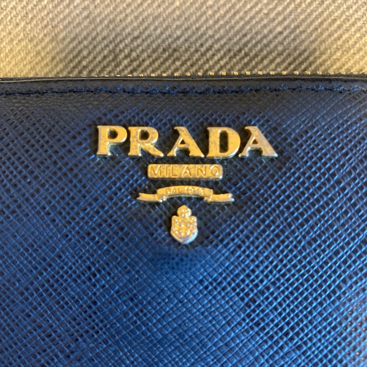 PRADA 長財布　1スタ売り切りサフィアーノ　ラウンドファスナー　IML506 ブルー　バルティコ　カード付き　_画像2