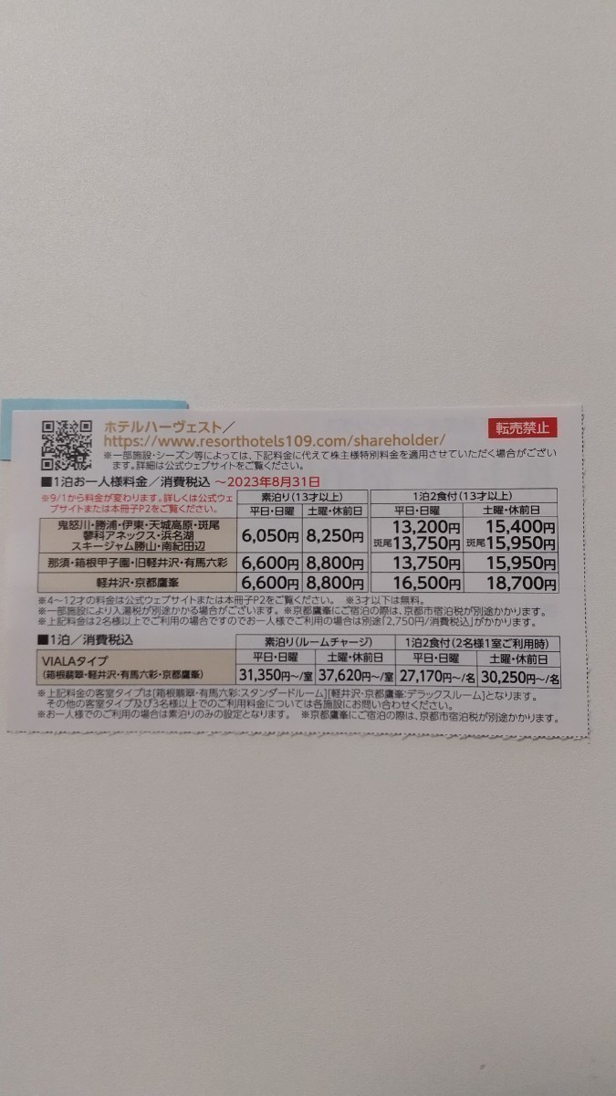 2枚セット 東急不動産ハーヴェストクラブ ご宿泊優待券 株主優待 割引券◆説明書同封 2024年1月31日まで _画像2