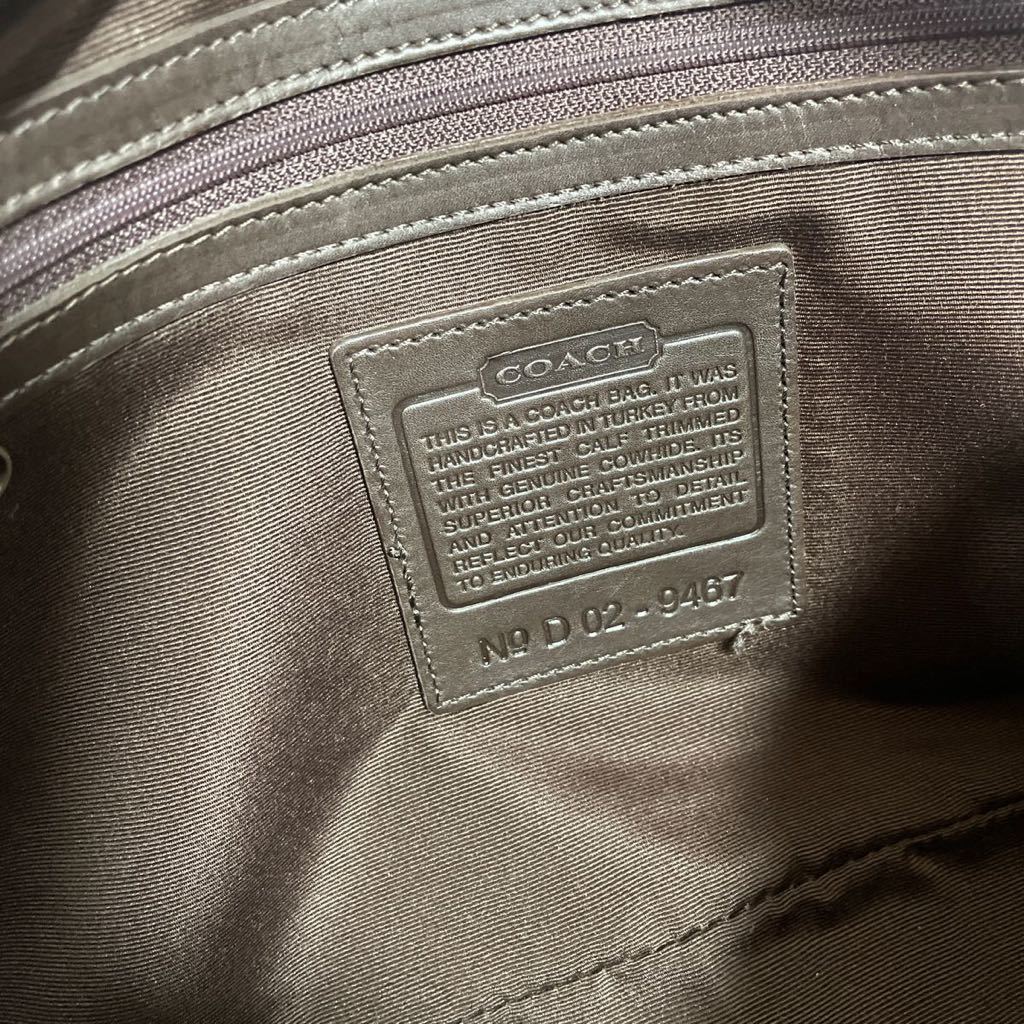 S62■極美品 希少 COACH オールドコーチ レザー トートバッグ ブラウン 本革 オールレザー 保管袋付き_画像10