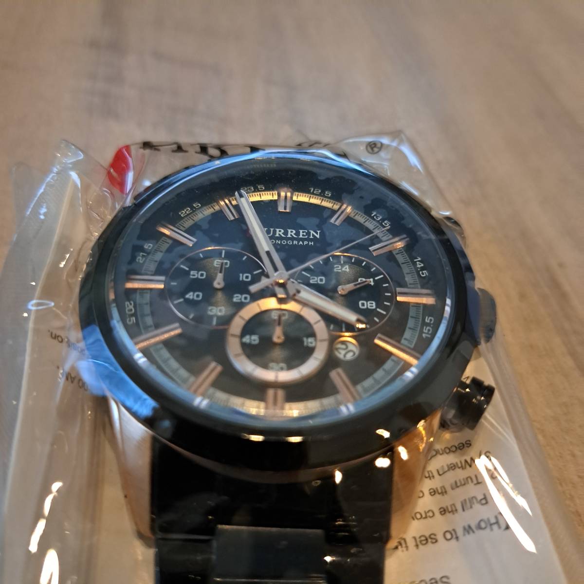ブランド腕時計メンズクロノグラフ8355M CURREN ブラック、の画像2