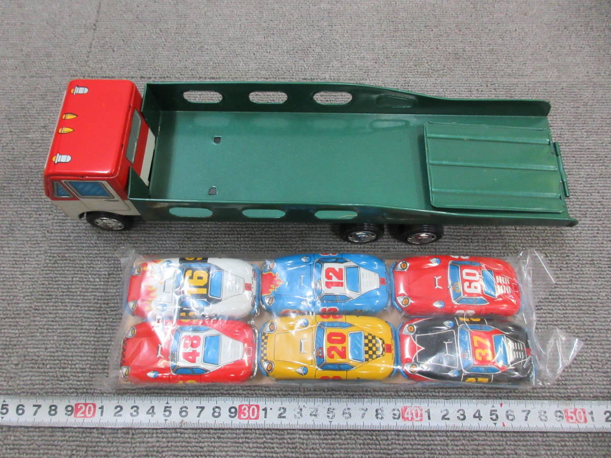 M【11-21】□6 おもちゃ屋さん在庫品 ブリキ玩具 三友 AUTO CARRIER オートキャリアー キャリアカー ミニカー 未使用長期保管品_画像3