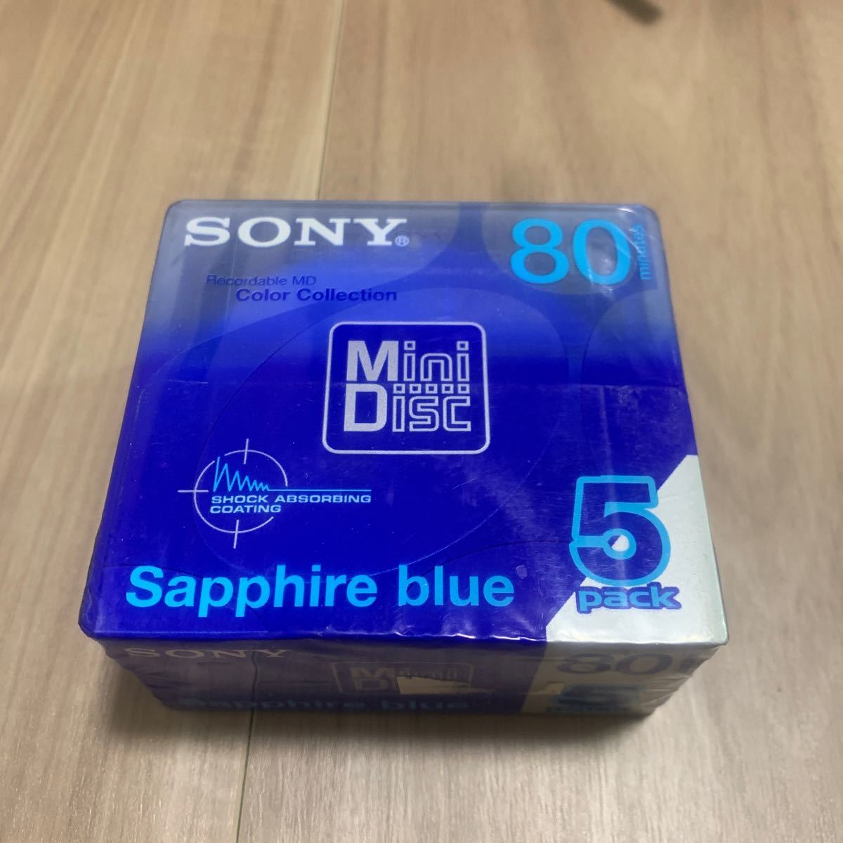 未開封 未使用 新品 SONY ソニー MD 80分 5Pack 5枚 Color Collection Sapphire blue ブルー 録音用ミニディスク 日本製 5MDW80CRL_画像1