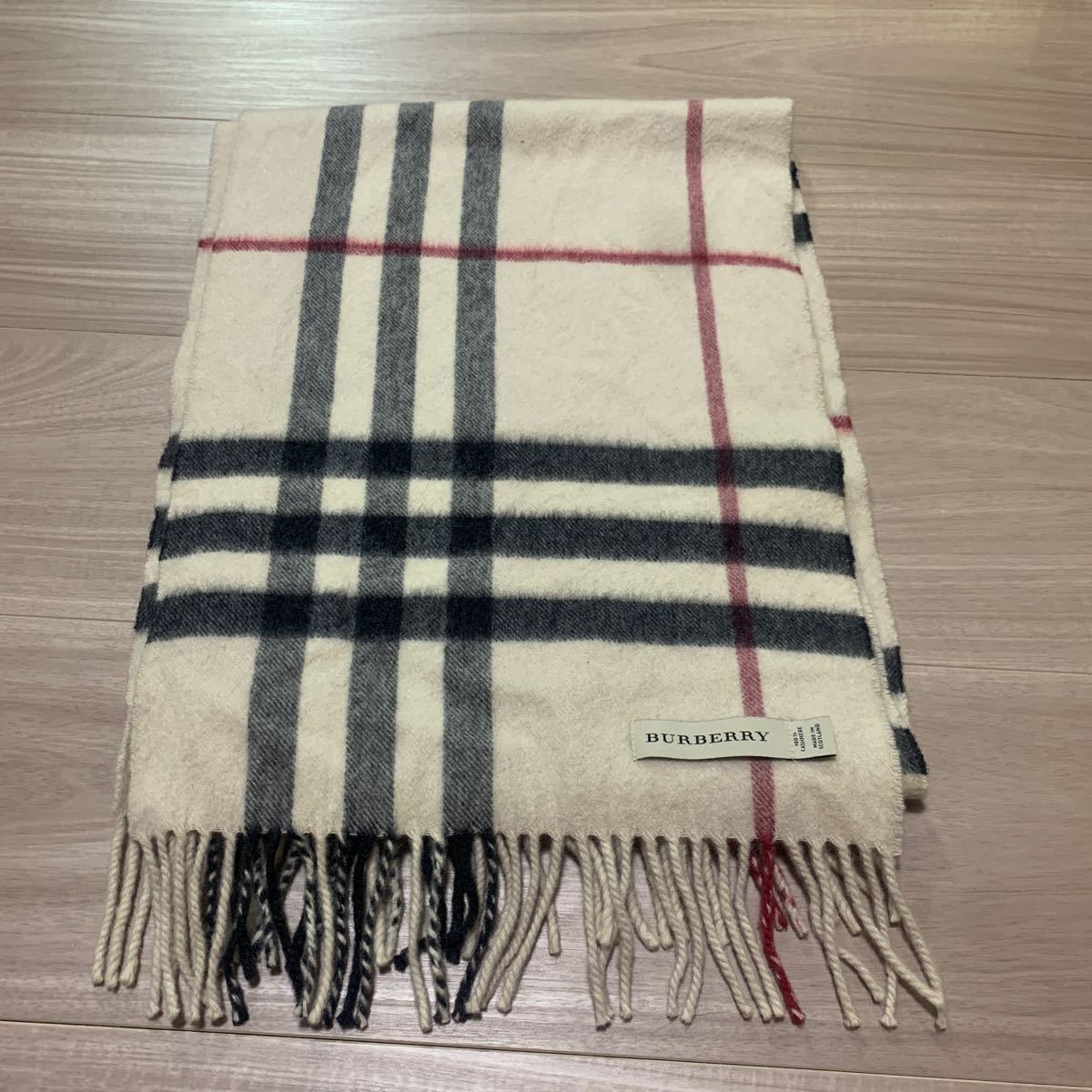 Burberry バーバリー カシミヤ 100% マフラー ノバチェック 168x30cm スコットランド製 MADE IN SCOTLAND _画像2