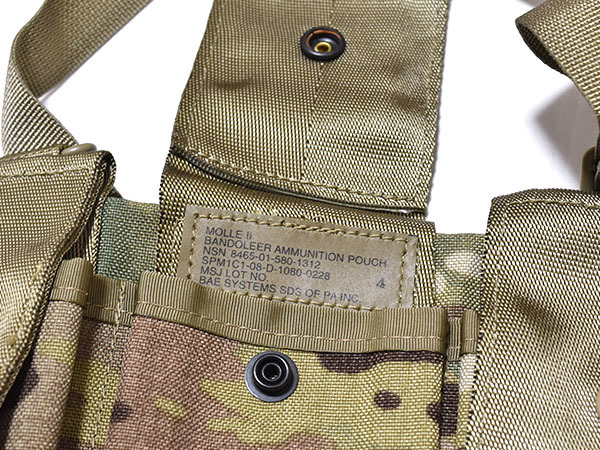 米軍実物 バンダリア M4 マガジンポーチ マルチカム 6本収納 MOLLE2 B302 陸軍 ARMYの画像4