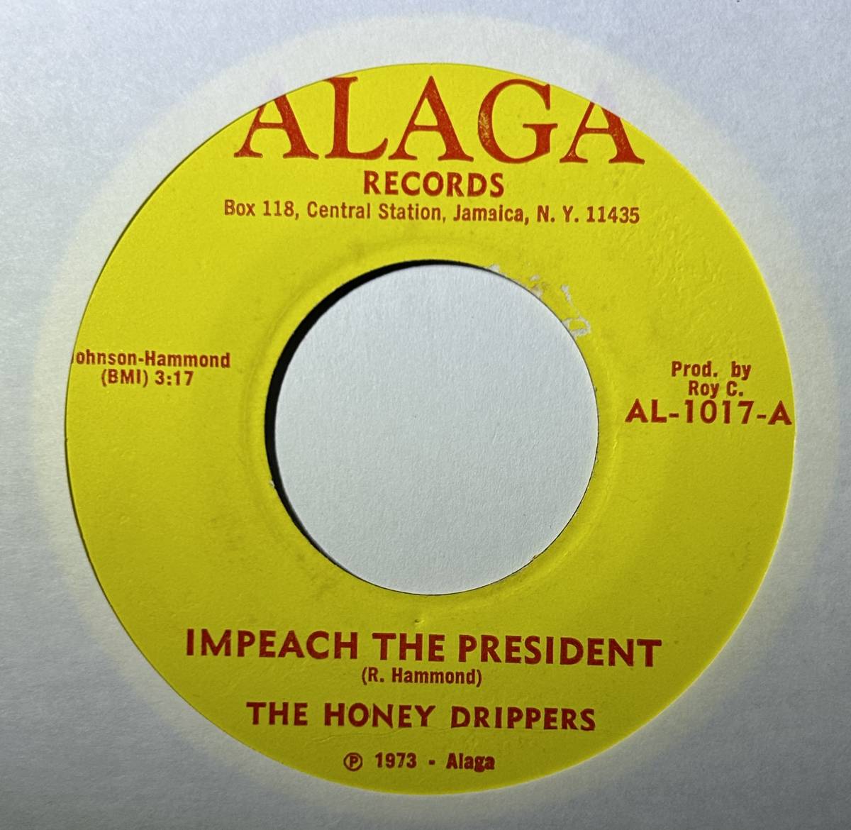 The Honey Drippers 「Impeach The President / Roy C's Theme」 funk45 soul45 deep funk 7インチ