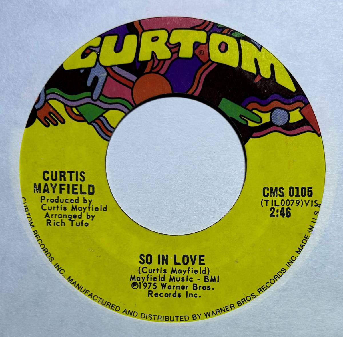 Curtis Mayfield 「So In Love / Hard Times」 funk45 soul45 7インチ_画像1