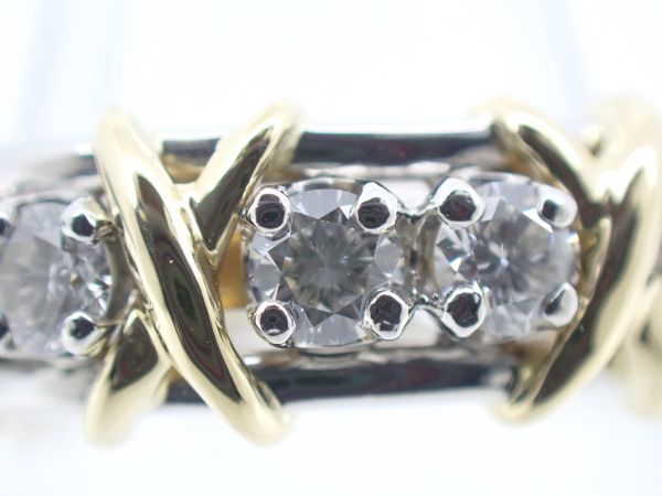 美品 新品仕上げ Tiffany&Co. ティファニー ジャン シュランバージェ リング 指輪 Pt950 750 ダイヤモンド 16ストーン 約10号 アクセサリー_画像10