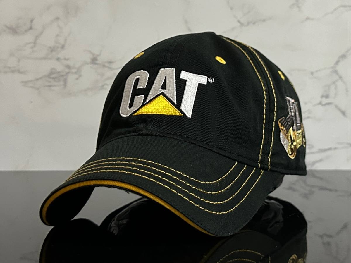 【未使用品】44A★Caterpillar CAT キャタピラー キャップ 帽子 CAP クールなブラックコットン素材に機械柄の刺繍デザイン《FREEサイズ》_画像1