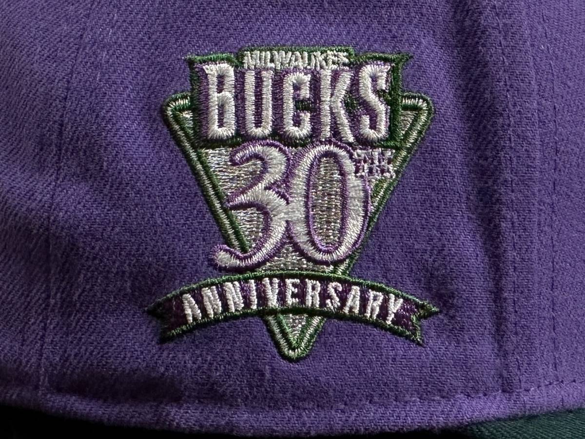 【未使用品】11D★NEW ERA 59FIFTY×NBA ミルウォーキー バックス Milwaukee Bucks 30th ANNIVERSARY コラボキャップ《SIZE7 3/4・61.5㎝》_Milwaukee Bucks 30th ANNIVERSARYロゴ