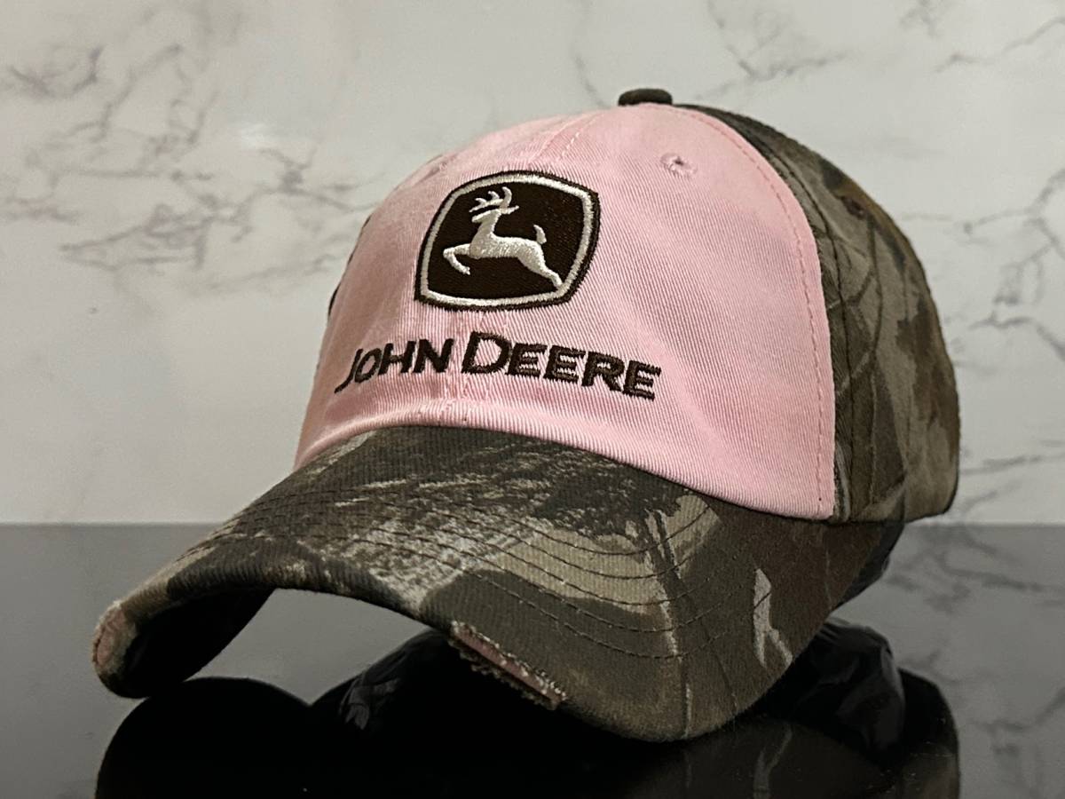 【未使用品】49D★JOHN DEERE ジョン・ディア キャップ 帽子 CAP お洒落なピンクにREALTREE製ウット系迷彩柄コットン素材♪《FREEサイズ》_画像2