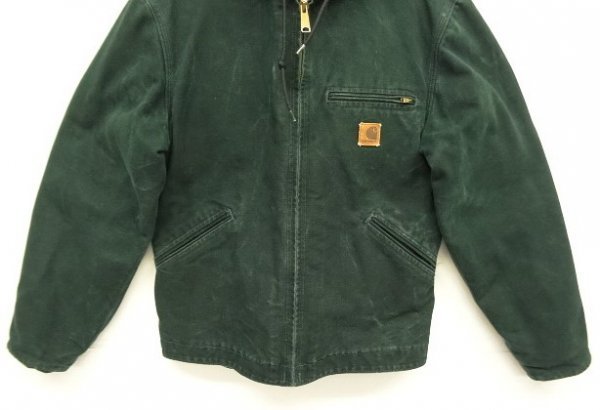 00s ヴィンテージ CARHARTT カーハート 裏地ボア付き フード付き ダックジャケット ダークグリーン VINTAGE 00年代 90年代_画像4