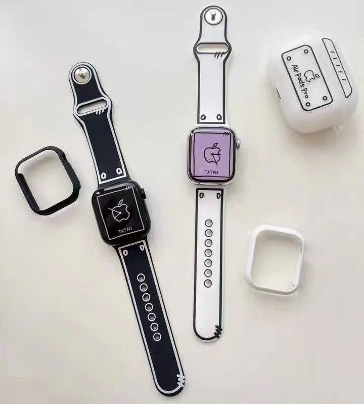 アップルウォッチ ベルト apple watch バンドaw05 白 黒 シリコン 腕時計 スマートウォッチ
