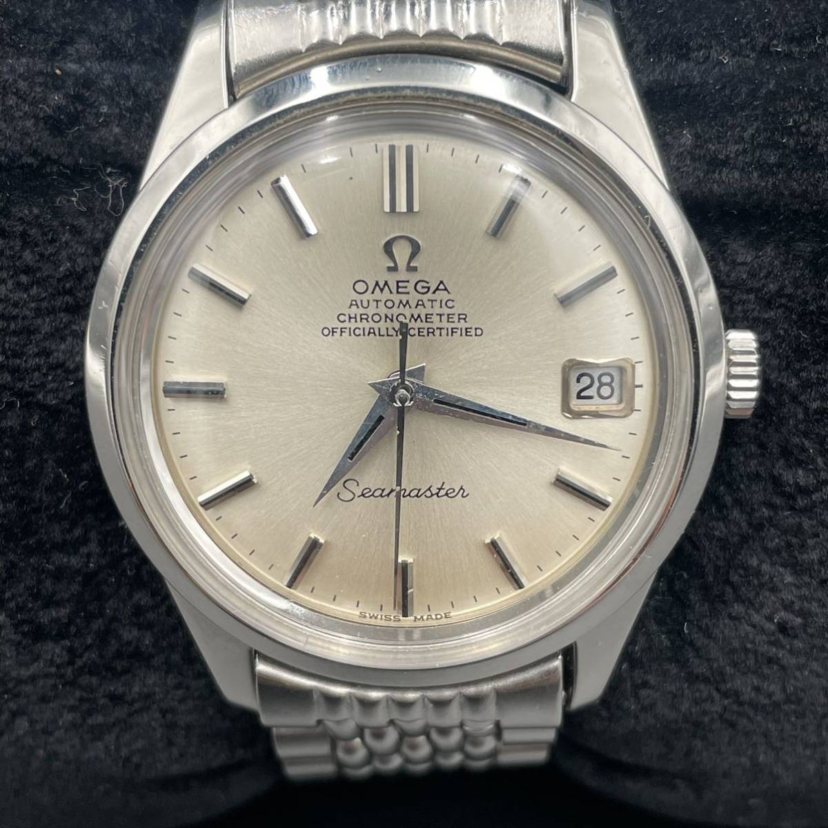 【美品】OMEGA Seamaster オメガ シーマスター ライスブレス 自動巻き 稼働品 Cal.565? メンズ ビンテージ アンティークオメガ _画像2