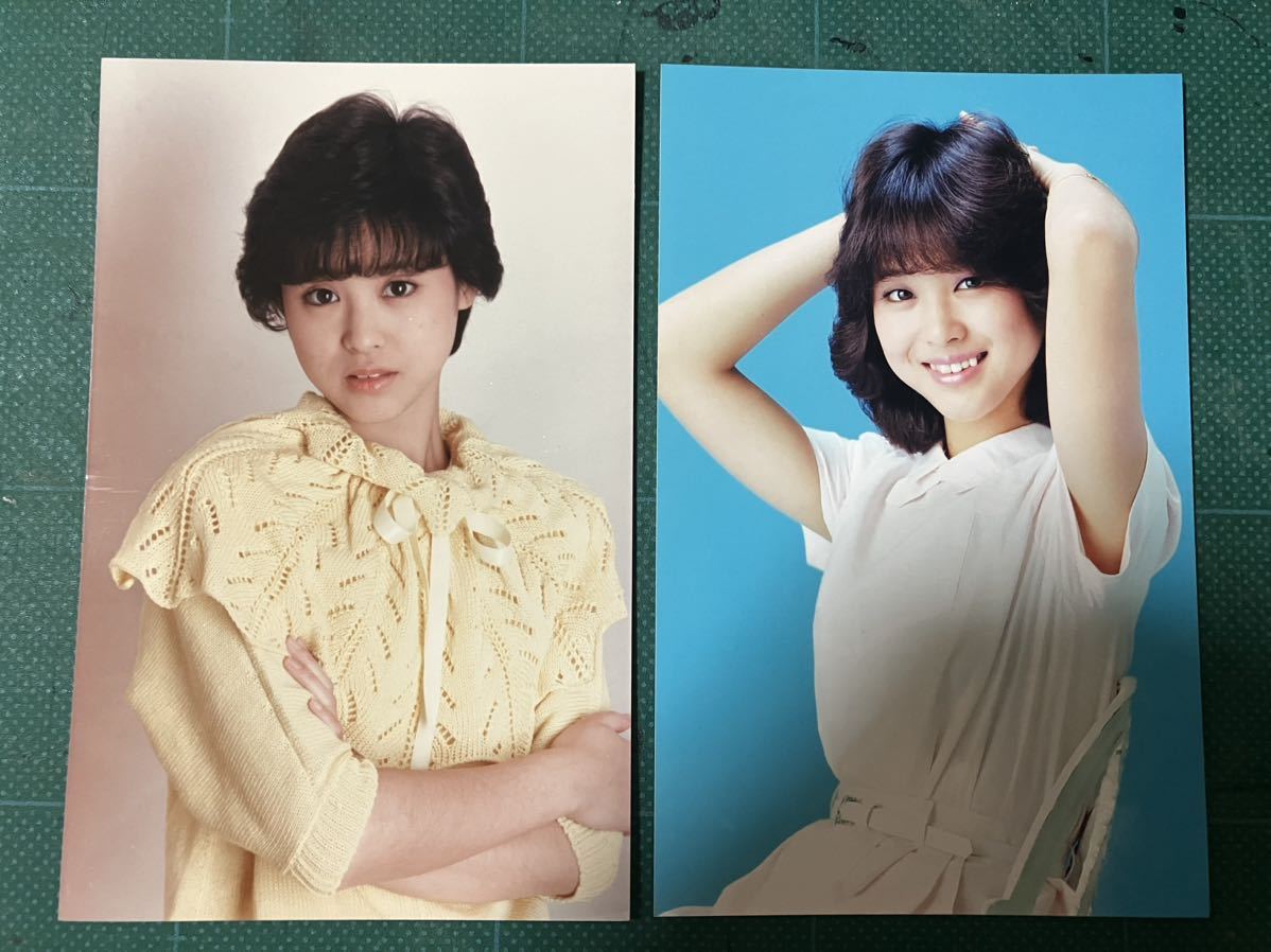 松田聖子　マルベル堂プロマイド写真2枚　白黄　80年代アイドル _画像1