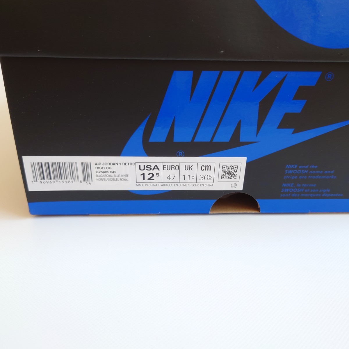 新品 30.5cm Nike Air Jordan1 Retro High OG Royal Reimagined ナイキ エアジョーダン1 レトロ ハイ OG ロイヤル リイマジンド DZ5485-042_画像6