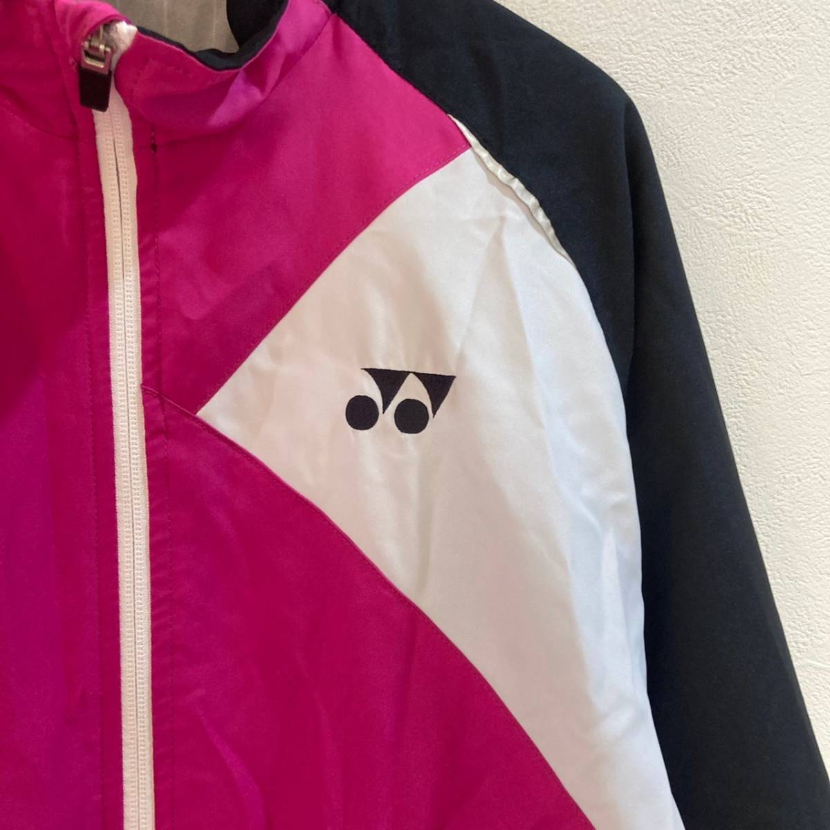 YONEX/ Yonex long sleeve Zip up nylon jacket badminton white Pink Lady -sS