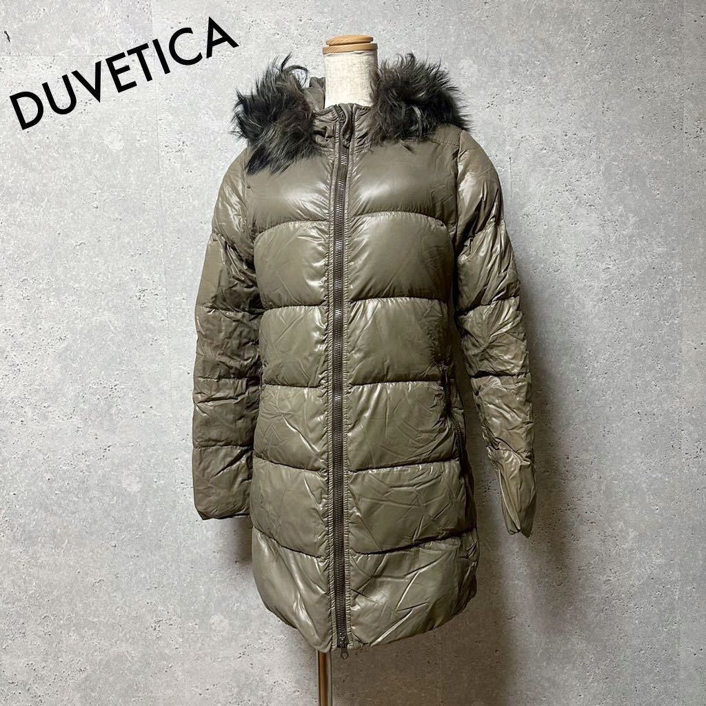 DUVETICA デュベティカ ダウンコート ロング ロング丈 ダウンジャケット 防寒 ダウン 90% フェザー 10% M 40 サイズ カーキ_画像1