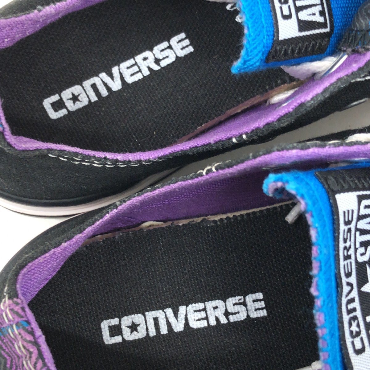 ●CONVERSE コンバース オールスター プレイドダブルタン キャンバス ローカット スニーカー 18cm 黒 ブラック 運動靴 キッズ ジュニア_画像5