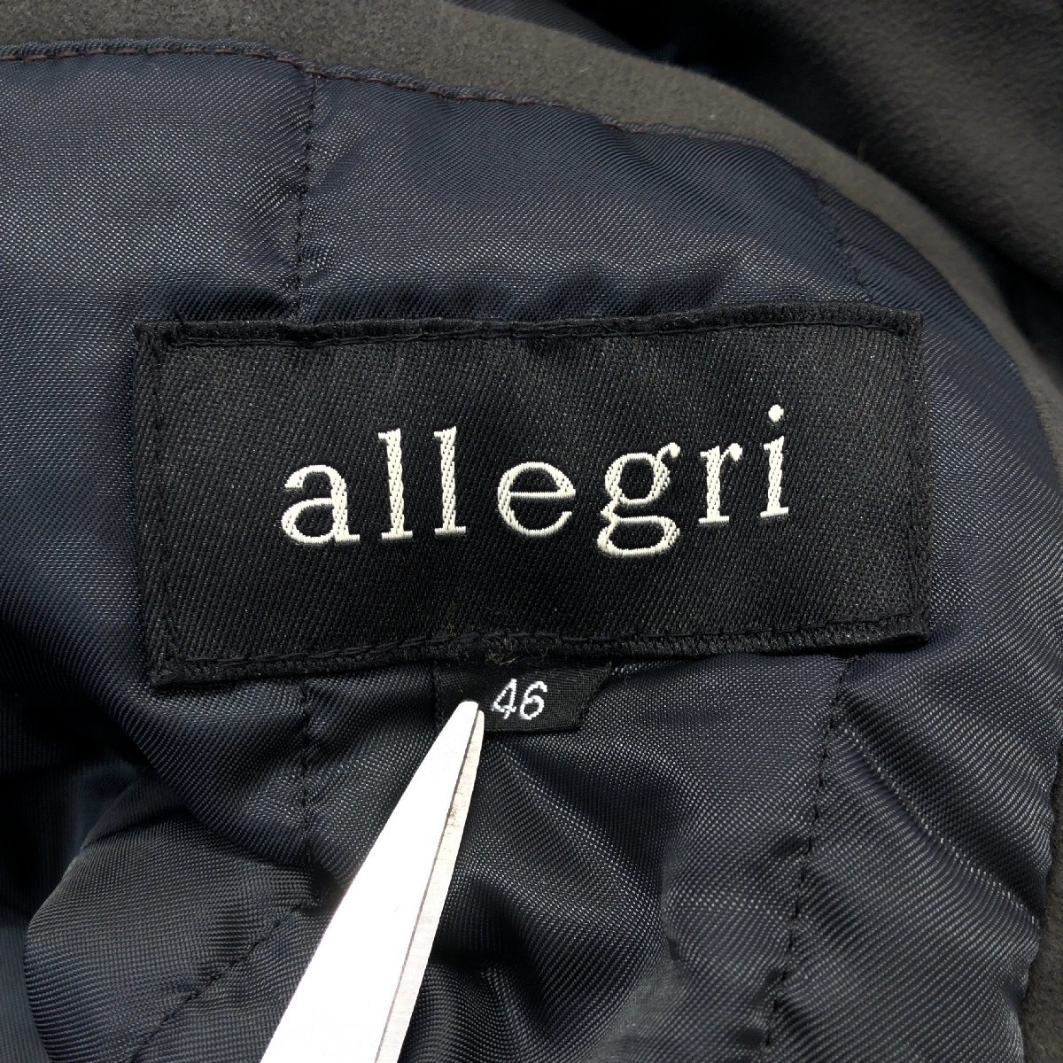 ◆allegri アレグリ スウェードレザー調 中綿ブルゾン 46(JP:M相当) チャコール ジャケット 国内正規品 メンズ 紳士_画像3