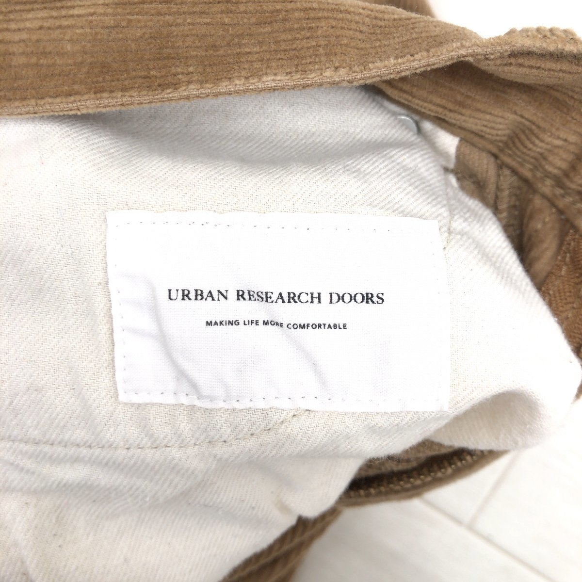 URBAN RESEARCH DOORS アーバンリサーチ コーデュロイ ストレッチ テーパード パンツ 38(M) w76 ブラウン系 国内正規品 メンズ 紳士_画像3