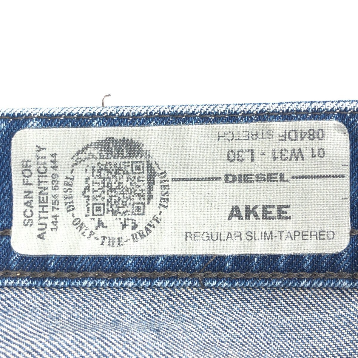 ●伊製 DIESEL ディーゼル AKEE USED加工 ストレッチ デニム パンツ 31 w86 紺 インディゴ イタリア製 国内正規品 メンズ 紳士_画像3