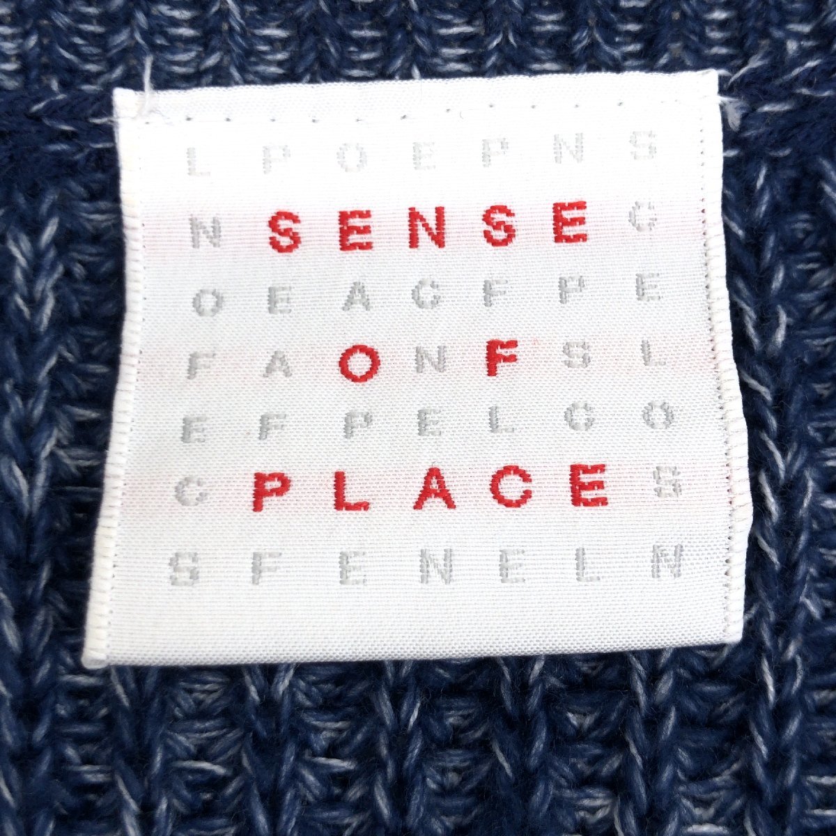 ●SENSE OF PLACE センスオブプライス アーバンリサーチ コットン ニット ロング カーディガン F 紺 ネイビー 長袖 羽織り レディース_画像3