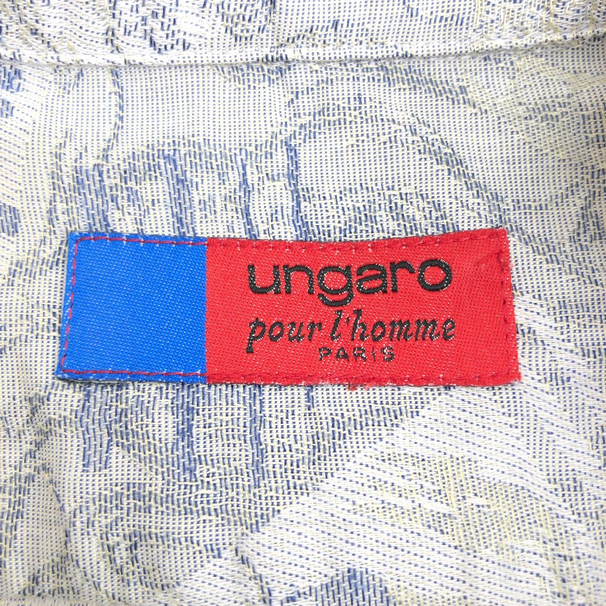 ungaro ウンガロ 比翼 総柄 シャツ L相当 緑系 グリーン系 長袖 国内正規品 メンズ 紳士_画像3