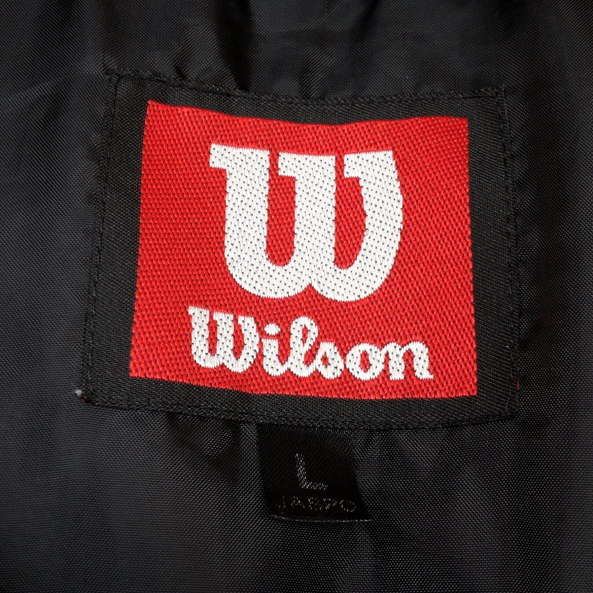 ◆Wilson ウィルソン ロゴ刺繍 ダウン ゴルフジャケット L 紺 ネイビー ブルゾン 国内正規品 メンズ 紳士_画像3