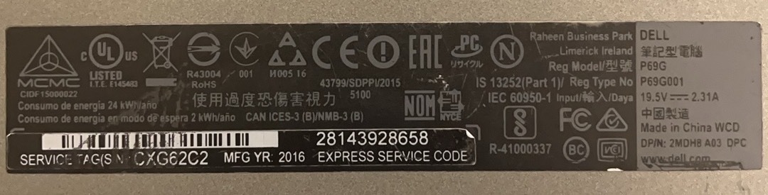 中古ノートパソコン★Windows10★DELL Core i7-6500U/@2.60GHz/4GB/M.2 256GB/XPS画面タッチ操作/13インチ以上★a_画像6