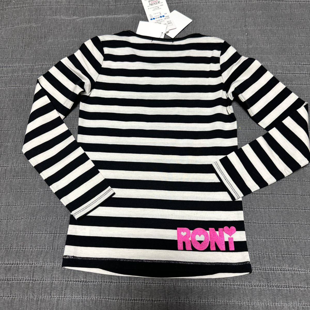 新品RONIロニィ　ボーダー長袖Tシャツ　ロンT120 ラメロゴ 5880円　ボーダー 長袖 カットソー トップス 女の子　キッズ　子供服