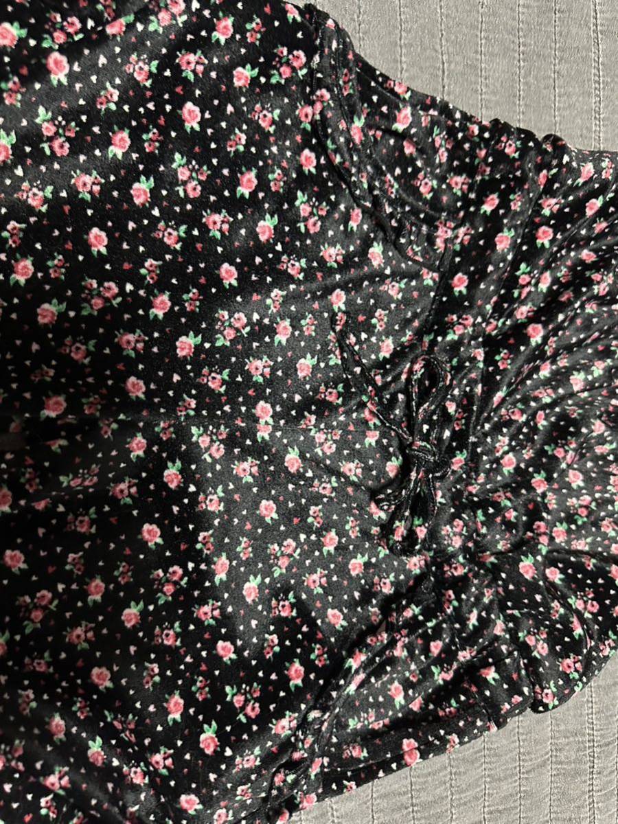新品ブーミールーミー　ベロア調小花柄オールインワンサロペット120_画像7