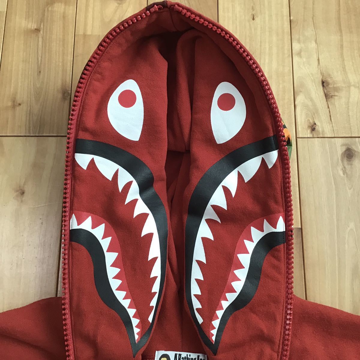 Giant shark full zip hoodie Lサイズ a bathing ape BAPE Red camo シャーク パーカー エイプ ベイプ アベイシングエイプ 迷彩 z3_画像8