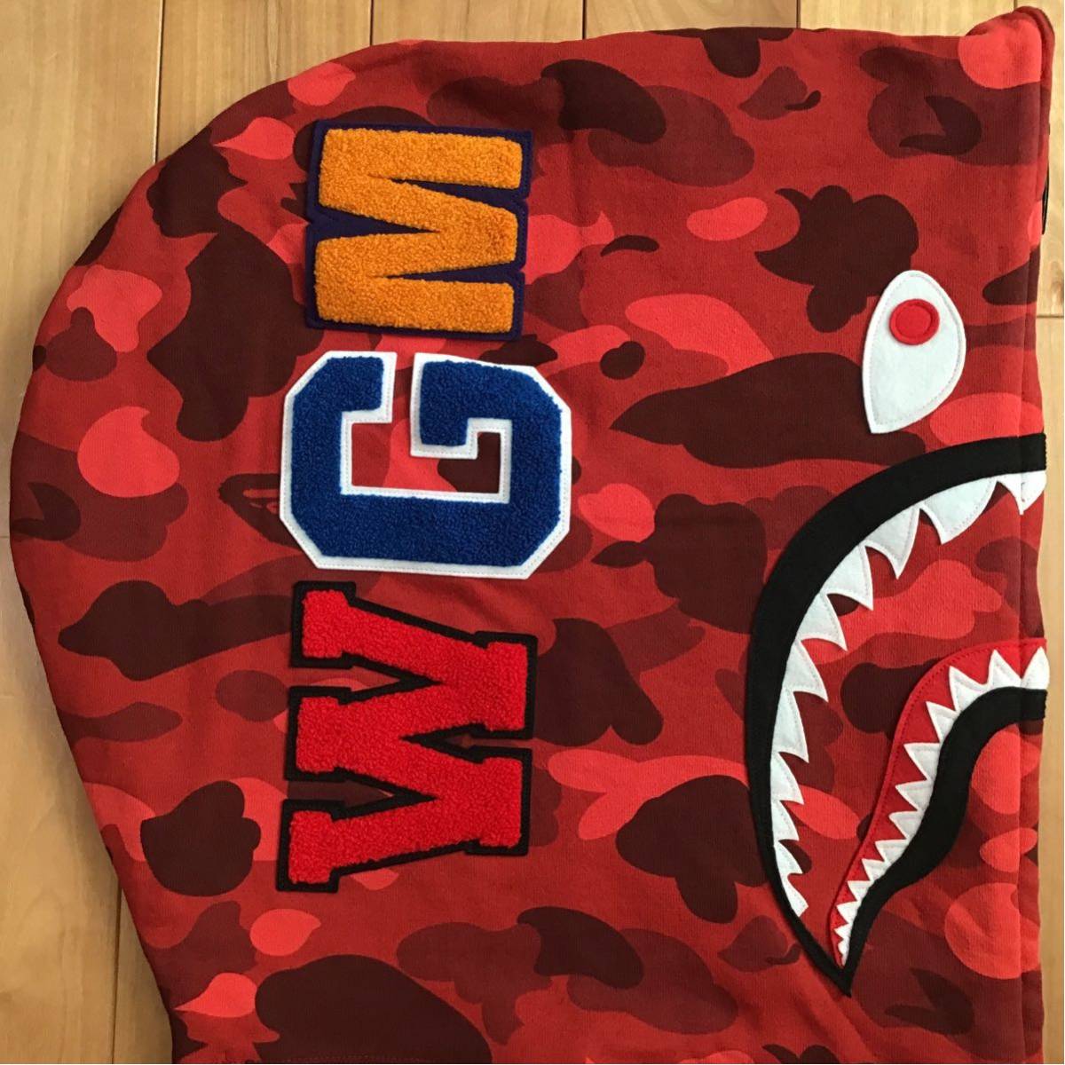 Giant shark full zip hoodie Lサイズ a bathing ape BAPE Red camo シャーク パーカー エイプ ベイプ アベイシングエイプ 迷彩 z3_画像5