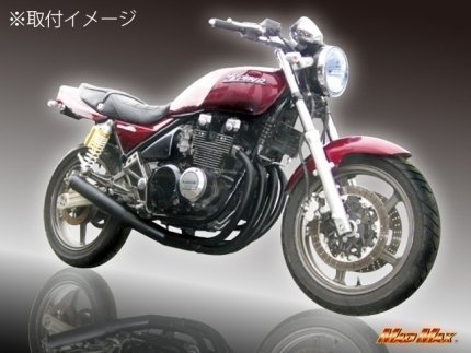 ブラックフライデー■大特価1円～ KAWASAKI カワサキ ゼファー400/カイ(ZR400C) 手曲げ風 ショート管マフラー ブラック/集合管 ゼファーχ_画像3