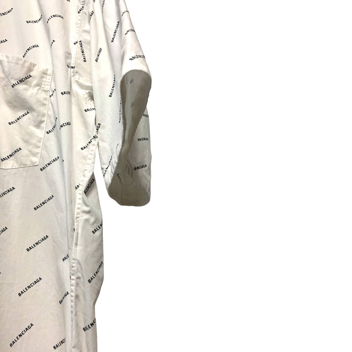 【即決】 国内正規品 BALENCIAGA 2018SS All Over Logo Short Sleeve Shirt バレンシアガ オールオーバーロゴショートスリーブシャツ 38の画像4