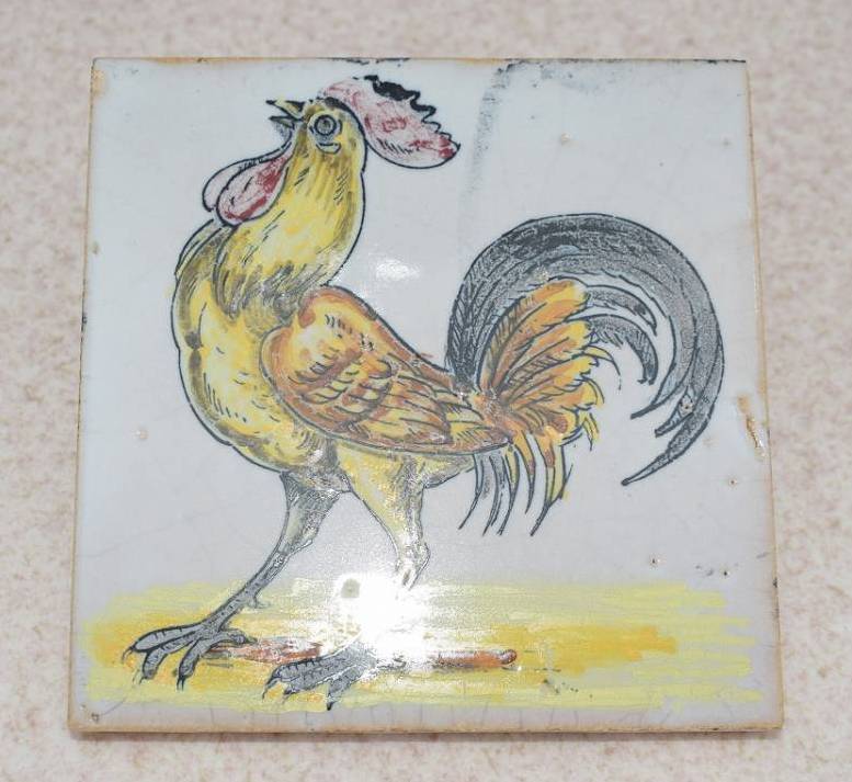 マヨルカ マジョリカ タイル スペイン 鶏の絵 雄鶏