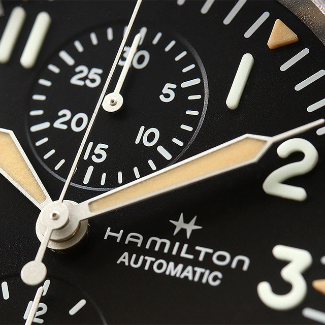 ハミルトン カーキ フィールド 自動巻き 腕時計 メンズ 革ベルト HAMILTON H71706830 アナログ ブラック カーキ 黒 スイス製_画像6